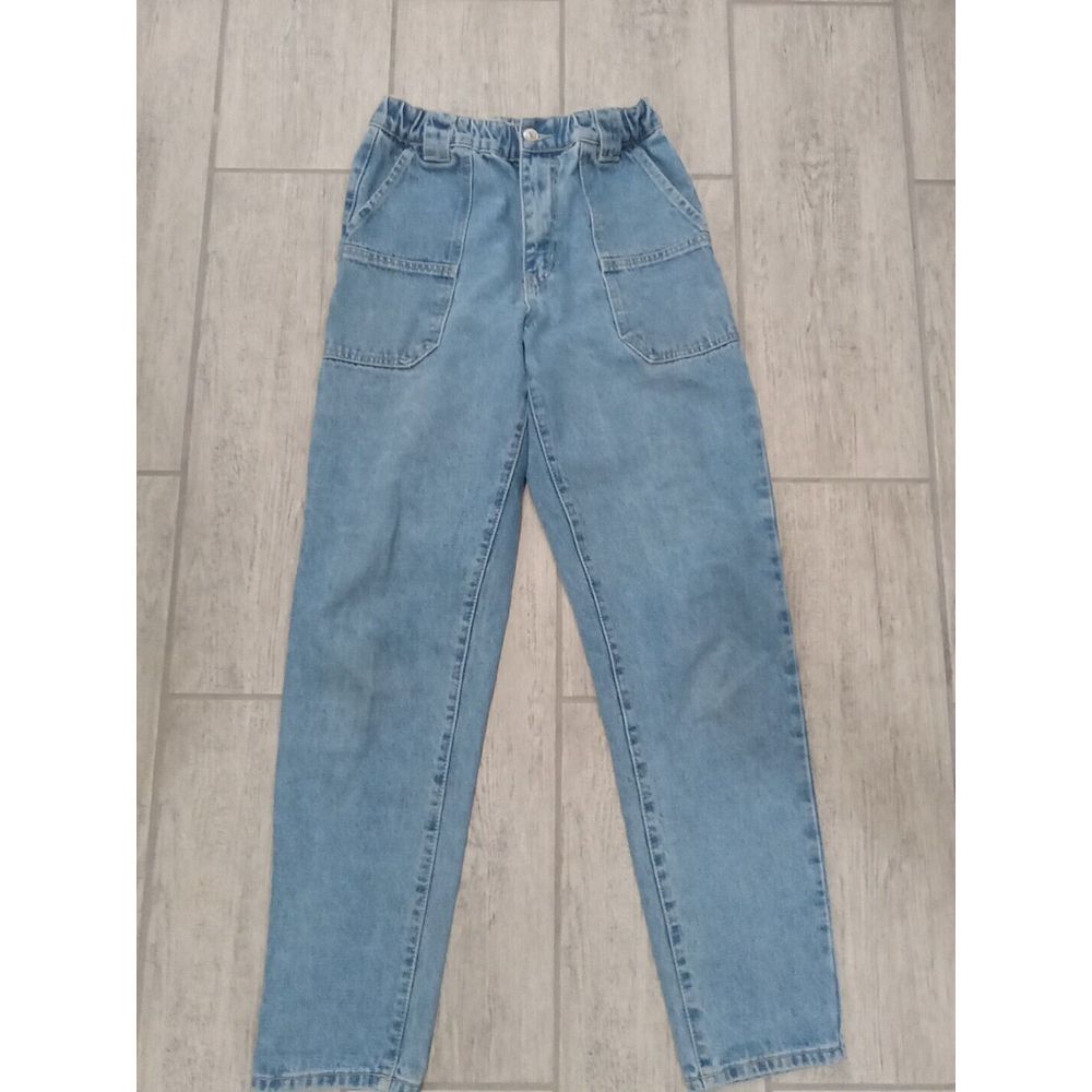 Forever 21 Jeans Denim Cotton Womens SZ M Blue Straight Stretch VTG Mid Rise 90s